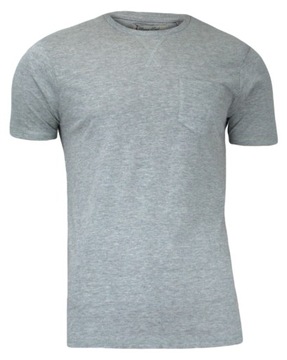 Szary Męski T-shirt bez Nadruku -Brave Soul- L