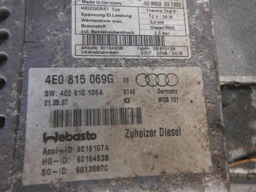 A8 D3 3.0 TDI WEBASTO 4E0815069G