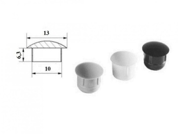 Zaślepka zatyczka otworu 10mm szara - 10szt