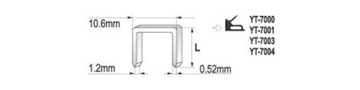 Zszywki tapicerskie 8mm 1000szt (1,2x10,6) YATO