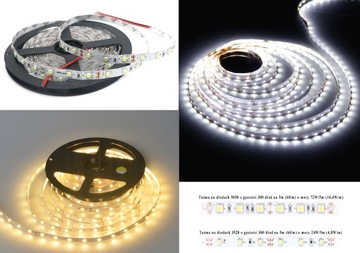 Лента Светодиодная лента 3528 SMD - 300 LED IP20 5м ТЕПЛАЯ