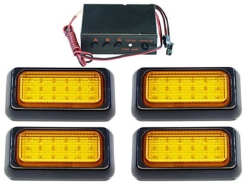 zestaw 4 Lamp LED sterownik Pomarańczowe 12V