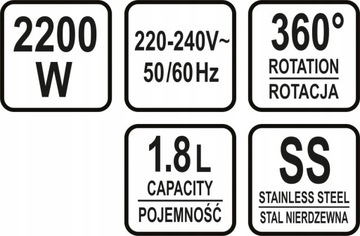 ЭЛЕКТРИЧЕСКИЙ СТЕКЛЯННЫЙ ЧАЙНИК LED 1.8Л 2200ВТ ФИЛЬТР