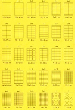 Этикетки самоклеящиеся 105х37 мм, А4, 1600 шт.