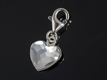 z kr SWAROVSKI SERCE CHARMS 10mm srebro 925