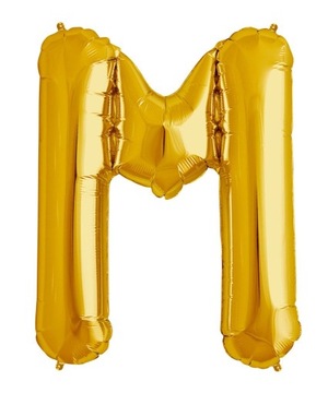 ZŁOTY BALON W KSZTAŁCIE LITER 40 CM ZŁOTA LITERA M