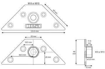 Крепление ножки мебели, соединитель трапециевидной ножки KEA M8