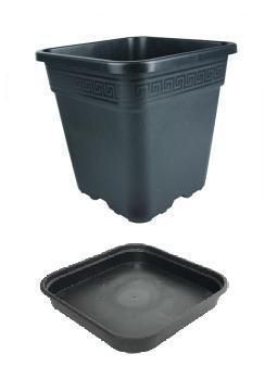 Doniczka plastikowa kwadratowa 9l + podstawka