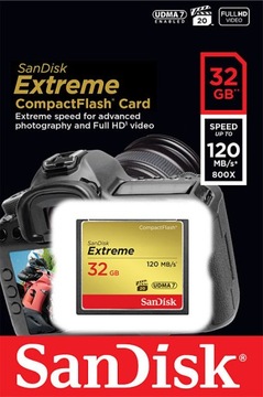 Карта памяти SanDisk CF 32 ГБ Extreme, 120 МБ/с