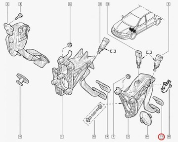 КРЫШКА ПЕДАЛИ R HAM/SPRZ CLIO II/MEG 2