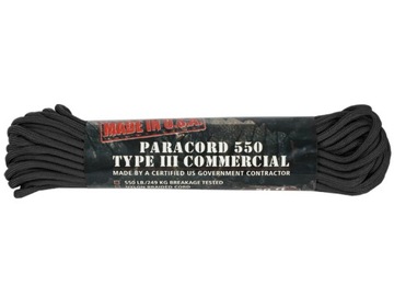 LINKA SPADOCHRONOWA SURVIVALOWA PARACORD CZARNY