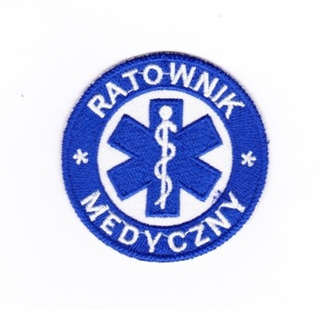 VAR Naszywka RATOWNIK MEDYCZNY 6,5 CM nieb.