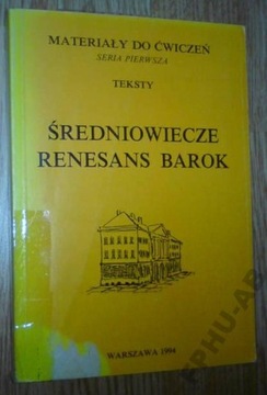 ŚREDNIOWIECZE RENESANS BAROK MATERIAŁY DO ĆWICZEŃ