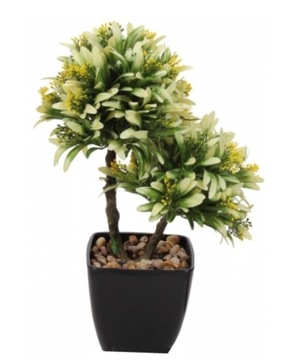 BONSAI drzewko w DONICZCE LISTKI CREAM GREEN 35cm