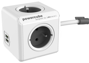 Listwa zasilająca PowerCube 4 gniazda 2xUSB 1,5m