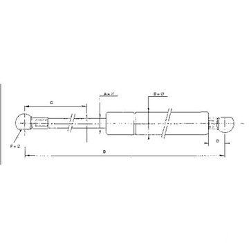 Amortyzator siłownik gazowy John Deere AL110629 L2