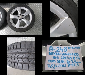 KOLA RÁFKY PNEUMATIKY MERCEDES B CLASA 246 W246 R17 7MM