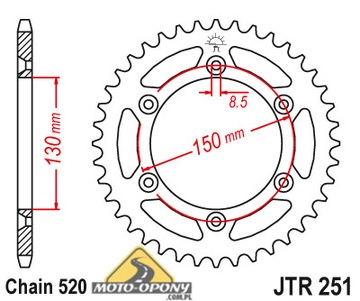 Комплект привода Yamaha YZ-F 450 05-06 S.Wzmocnio