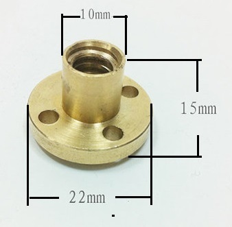 Nakrętka Trapezowa T8 skok 2mm Tr 8x2 z kołnierzem