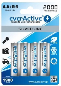 4x AKUMULATORKI everActive R6 AA 2000mAh Wa-Wa