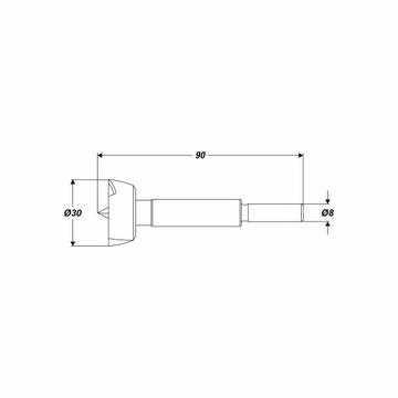 Сверло FORSTNER, диам. 30 мм, ручка 8 мм
