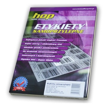 ETYKIETY SAMOPRZYLEPNE 52,5x29,7 100ark LASER INK