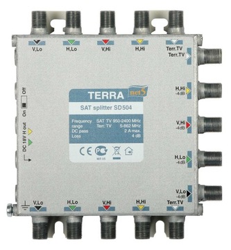 ТВ/СПУТНИК РАЗВЕТВИТЕЛЬ SD-504 TERRA КЛАСС A ABCV