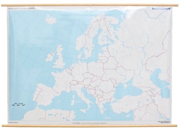 EUROPA SZKOLNA MAPA ŚCIENNA KONTUROWA DO ĆWICZEŃ