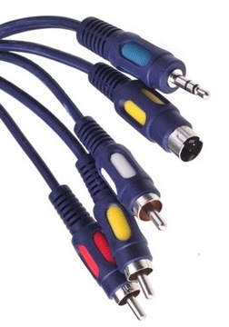 Kabel PC - TV SVHS + jack 3,5 / 3x RCA 2,5m (0429)