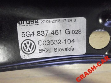 VW GOLF 7 ZVEDÁK MECHANIZMUS SKEL 5G4837461G