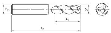 Фреза VHM для АЛЮМИНИЯ Heavy Cut 12мм x 45 мм x 100 мм