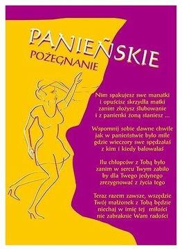 DYPLOM POŻEGNANIE PANIEŃSKIE WIECZÓR PANIEŃSKI HIT