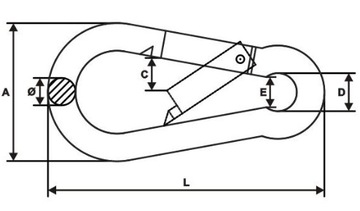KARABIŃCZYK DO LIN 13MM - 1 SZT DIN 5299C / ATEST
