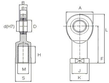 SIL 30 T/K НЕПРЕРЫВНАЯ ГОЛОВКА, левая резьба PGIKL 30