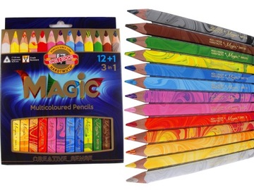 KOH I NOOR KREDKI MAGICZNE MAGIC TRIO 12+1 SZT 3W1