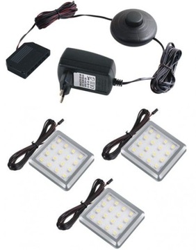 ZESTAW 3 pkt ,Oprawa podszafkowa LED SQUARE 1,5W