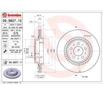 ДИСКИ BREMBO, КОЛОДКИ + ПРУЖИНЫ, ЗАДНИЕ VOLVO XC90 + пружина.