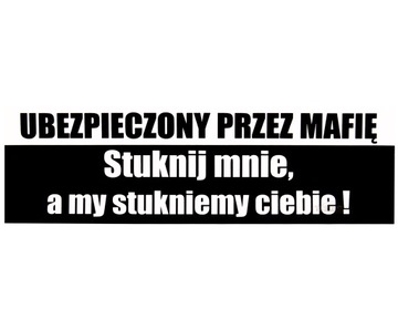 Naklejka naklejki napis na auto 'ubezpieczony'