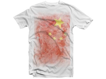 KOSZULKA T-SHIRT VINTAGE FLAGA CHINY ROZM XL