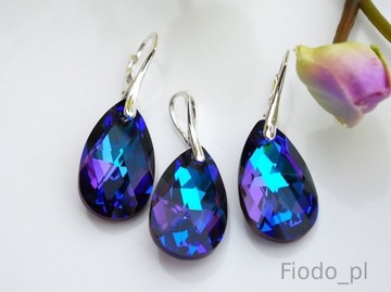 MIGDAŁ HELIOTROPE SZAFIR GRANAT kryształ SWAROVSKI