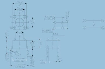 Переключатель TACT SWITCH 6x6мм h= 13мм 100шт микровыключатель (2350)