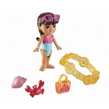 FISHER-PRICE LALKA FIGURKA DORA PLAŻOWA +AKCESORIA