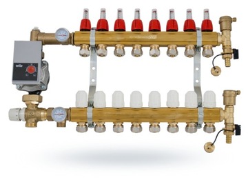 Rozdzielacz 8 obw z grupą pompową WILO podłogówki