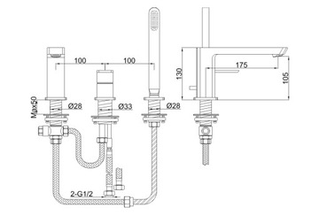 FOXAL QB241F KOHLMAN смеситель для ванны