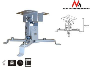 WIESZAK UCHWYT DO PROJEKTORA PROJEKTOR SUFITOWY REGULOWANY METALOWY do 20kg