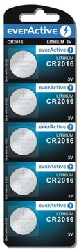 5szt. BATERIE CR2016 CR 2016 everActive EXP 2024