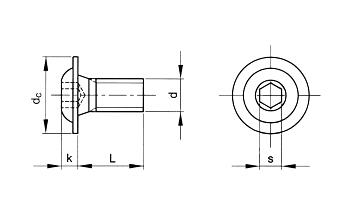 ШВП с шайбой черный M4x10 Allen 10 шт.