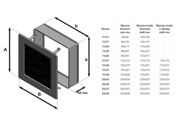 КАМИННАЯ РЕШЕТКА ЖАЛЮЗИ 17x37 ГРАФИТ СЕРЫЙ