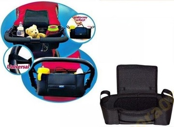 СУМКА ДЛЯ КОЛЯСКИ Черный ОРГАНАЙЗЕР ДЛЯ КОЛЯСКИ 300х150мм