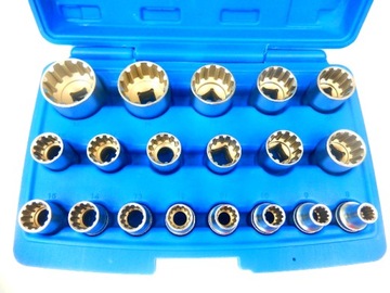 Zestaw nasadek 12kątnych 19el. 8-32mm Geko G13546